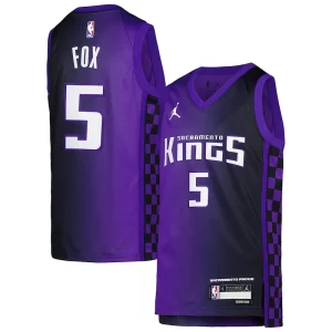 Cool De'Aaron Fox Sacramento Kings Jordan Brand Youth Swingman Jersey Statement Edition Purple