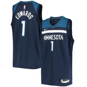 Lussuoso Ottimo Anthony Edwards Minnesota Timberwolves Nike Youth 2020/21 Swingman Jersey Icon Edition Navy