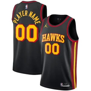 Attraente Fantastico Atlanta Hawks Jordan Brand Swingman Custom Jersey Statement Edition Black