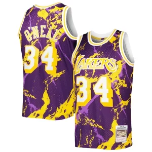 Attraente Accattivante Classico Shaquille O'Neal Los Angeles Lakers 1996/97 Hardwood Classics Marble Swingman Jersey Purple
