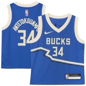 Pratico Sofisticato Attraente Giannis Antetokounmpo Milwaukee Bucks Nike Toddler 2024/25 Swingman Player Jersey City Edition Royal