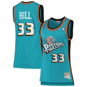 Meraviglioso Grant Hill Detroit Pistons Women's 1998/99 Hardwood Classics Swingman Jersey Teal