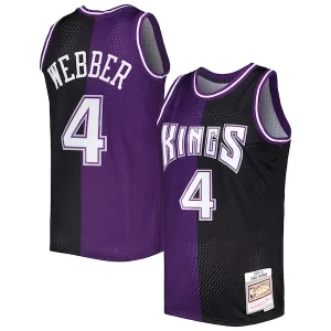 Sofisticato Resistente Chris Webber Sacramento Kings Hardwood Classics 2000/01 Split Swingman Jersey Purple/Black