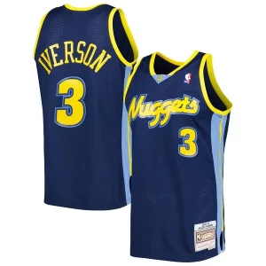Attraente Ottimo Allen Iverson Denver Nuggets Hardwood Classics Swingman Jersey Navy