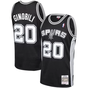 Accattivante Manu Ginobili San Antonio Spurs 2002 03 Hardwood Classics Player Swingman Jersey Black