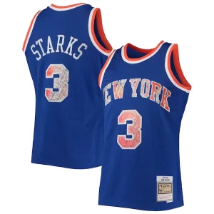 Versatile Comodo Incantevole John Starks New York Knicks 1991/92 Hardwood Classics NBA 75th Anniversary Diamond Swingman Jersey Blue