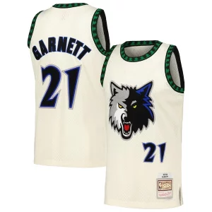 Delizioso Kevin Garnett Minnesota Timberwolves Chainstitch Swingman Jersey Cream