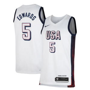 Duraturo Delizioso Fantastico Anthony Edwards Unisex Nike Men's USA Basketball 2024 Swingman Player Jersey White