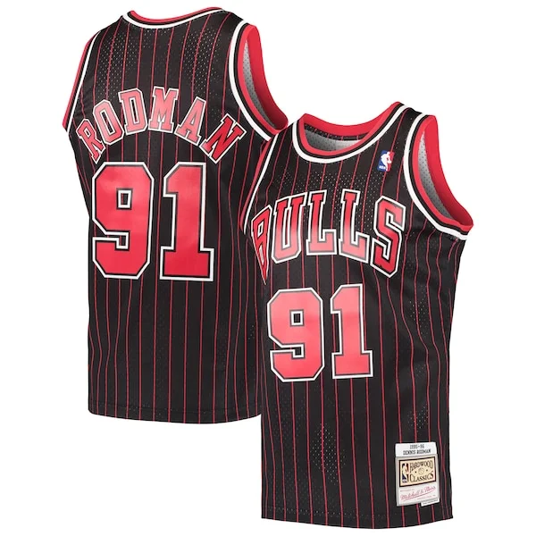 Gorgeous Dennis Rodman Chicago Bulls Hardwood Classics Swingman Jersey Black