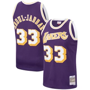 Resistente Stupendo Elegante Kareem Abdul Jabbar Los Angeles Lakers Hardwood Classics Swingman Jersey Purple/Gold