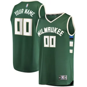Resistente Elegante Splendido Milwaukee Bucks Youth Fast Break Custom Replica Jersey Hunter Green Icon Edition