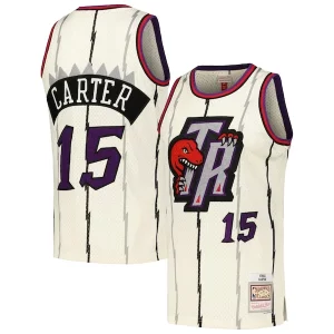 Elegante Pratico Vince Carter Toronto Raptors Chainstitch Swingman Jersey Cream