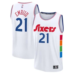 Eccezionale Joel Embiid Philadelphia 76ers 2024/25 Fast Break Player Jersey City Edition White