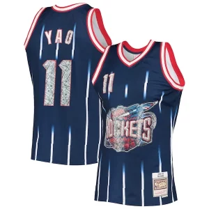 Ottimo Yao Ming Houston Rockets 2002/03 Hardwood Classics NBA 75th Anniversary Diamond Swingman Jersey Navy