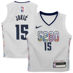Prestigioso Nikola Jokic Denver Nuggets Nike Toddler 2024/25 Swingman Player Jersey City Edition White