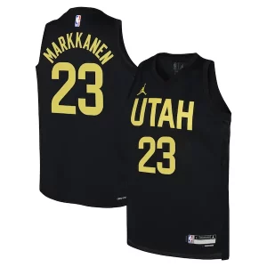 Delizioso Magnifico Lauri Markkanen Utah Jazz Jordan Brand Youth Swingman Jersey Statement Edition Black