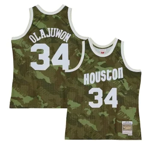 Classico Cool Lussuoso Hakeem Olajuwon Houston Rockets Hardwood Classics 1993/94 Ghost Green Swingman Jersey Camo