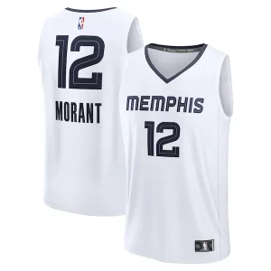 Fascinante Ja Morant Memphis Grizzlies Fast Break Replica Player Jersey Association Edition White