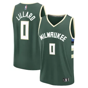 Moderno Classico Ottimo Damian Lillard Milwaukee Bucks Youth Fast Break Replica Player Jersey Icon Edition Hunter Green