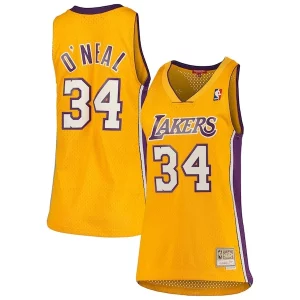 Meraviglioso Shaquille O'Neal Los Angeles Lakers Women's 1999/00 Hardwood Classics Swingman Jersey Gold