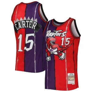 Accattivante Moderno Vince Carter Toronto Raptors Hardwood Classics 1998/99 Split Swingman Jersey Purple/Red