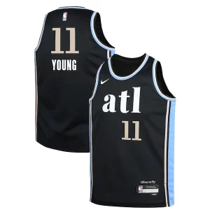 Elegante Fantastico Delizioso Trae Young Atlanta Hawks Nike Youth Swingman Replica Jersey City Edition Black