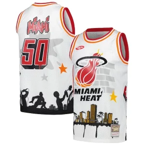 Splendido Elegante Miami Heat x Tats Cru Hardwood Classics Fashion Jersey White