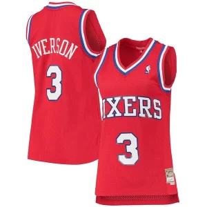 Cool Allen Iverson Philadelphia 76ers Women's 2002/03 Hardwood Classics Swingman Jersey Red