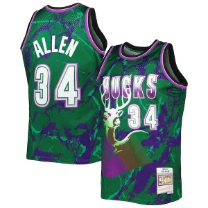 Robusto Ray Allen Milwaukee Bucks 1996/97 Hardwood Classics Marble Swingman Jersey Green