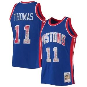 Duraturo Isiah Thomas Detroit Pistons 1988/89 Hardwood Classics NBA 75th Anniversary Diamond Swingman Jersey Blue
