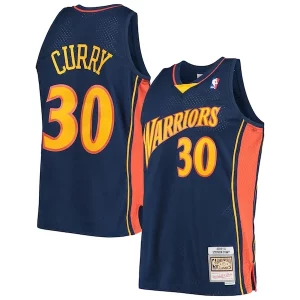 Cool Stephen Curry Golden State Warriors Hardwood Classics Swingman Jersey Navy/White