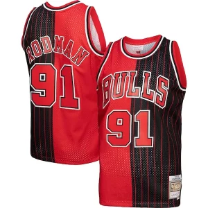 Delizioso Accattivante Dennis Rodman Chicago Bulls Hardwood Classics 1995/96 Split Swingman Jersey Red/Black
