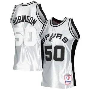 Stupendo Trendy David Robinson San Antonio Spurs 1998/99 Hardwood Classics 75th Anniversary Swingman Jersey Platinum