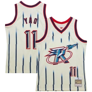 Raffinato Yao Ming Houston Rockets Chainstitch Swingman Jersey Cream
