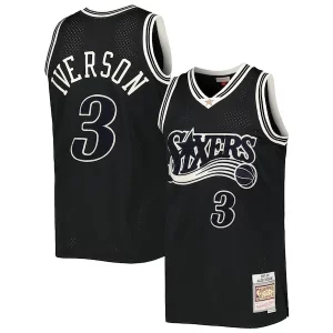 Magnifico Allen Iverson Philadelphia 76ers Hardwood Classics Off Court Swingman Jersey Black