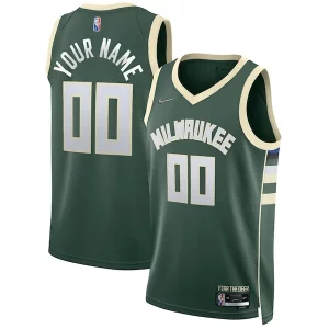 Magnifico Moderno Milwaukee Bucks Nike 2021/22 Diamond Swingman Custom Jersey Icon Edition Hunter Green