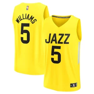 Ottimo Cool Cody Williams Utah Jazz 2024 NBA Draft Fast Break Player Jersey Icon Edition Yellow
