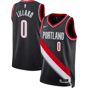 Incantevole Damian Lillard Portland Trail Blazers Nike Unisex Swingman Jersey Icon Edition Black/White