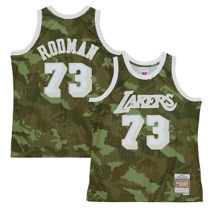 Splendido Trendy Dennis Rodman Los Angeles Lakers Hardwood Classics 1998/99 Ghost Green Swingman Jersey Camo