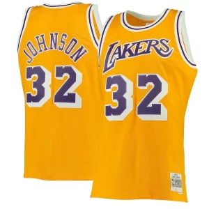 Ottimo Magic Johnson Los Angeles Lakers 1984/85 Hardwood Classics Swingman Jersey Gold/Purple