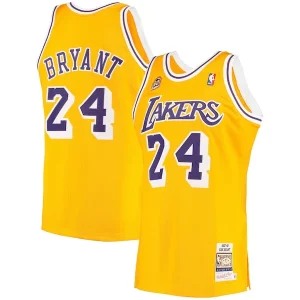 Cool Eccezionale Moderno Men's Los Angeles Lakers Kobe Bryant Gold 2007 Hardwood Classics Authentic Jersey