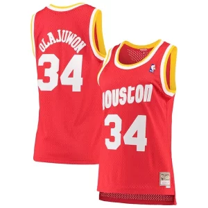 Raffinato Elegante Carino Hakeem Olajuwon Houston Rockets Women's 1993/94 Hardwood Classics Swingman Jersey Red/Navy