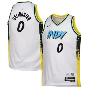 Accattivante Gorgeous Tyrese Haliburton Indiana Pacers Nike Youth 2024/25 Swingman Player Jersey City Edition White