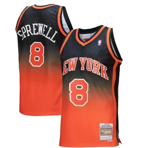 Fantastico Cool Latrell Sprewell New York Knicks 1998/99 Hardwood Classics Fadeaway Swingman Player Jersey Orange/Black