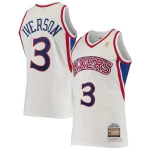 Gorgeous Meraviglioso Allen Iverson Philadelphia 76ers 1996/97 Hardwood Classics Authentic Jersey White