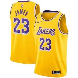 Fascinante Fantastico LeBron James Los Angeles Lakers Nike Swingman Player Jersey Gold Icon Edition