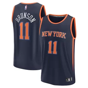 Duraturo Jalen Brunson New York Knicks Youth Fast Break Replica Player Jersey Statement Edition Navy
