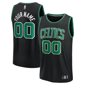 Lussuoso Duraturo Boston Celtics Youth Custom Fast Break Jersey Black Statement Edition/Kelly Green/White