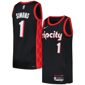 Ottimo Bellissimo Prestigioso Anfernee Simons Portland Trail Blazers Nike Swingman Player Jersey City Edition Black/Red