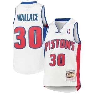 Carino Raffinato Rasheed Wallace Detroit Pistons Youth 2003/04 Hardwood Classics Swingman Jersey White